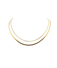 18K Gold Filled Flat Skinny Chain Necklace Stainless Steel Layered Herringbone Choker Necklaces - Shop Hey Girl 