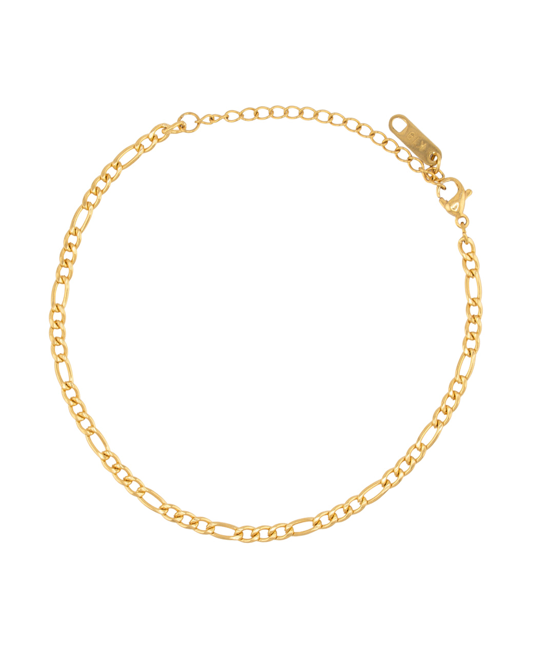 18K Gold Plated Figaro Minimalist Bracelet - Shop Hey Girl 