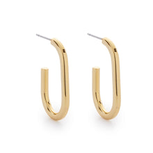 14K Gold Dipped 30 mm U-shaped Oval Hoops - Shop Hey Girl